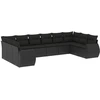 Image de vidaXL Ensemble de 10 canapés de jardin avec coussins noir poly rotin