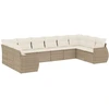 Image de vidaXL Ensemble de salon de jardin 10 pièces avec coussins Beige Poly Rattan