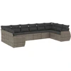 Image de vidaXL Ensemble de salon de jardin 10 pièces avec coussins Gris Poly Rattan