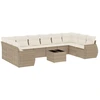 Image de vidaXL Ensemble de salon de jardin 11 pièces avec coussins Beige Poly Rattan