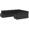 Image de vidaXL Ensemble de 10 canapés de jardin avec coussins noir poly rotin