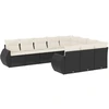 Image de vidaXL Ensemble de 10 canapés de jardin avec coussins noir poly rotin