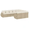 Image de vidaXL Ensemble de salon de jardin 10 pièces avec coussins Beige Poly Rattan