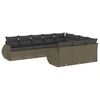 Image de vidaXL Ensemble de 10 canapés de jardin avec coussins gris clair Poly rotin
