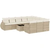 Image de vidaXL Ensemble de salon de jardin 11 pièces avec coussins Beige Poly Rattan