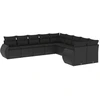 Image de vidaXL Ensemble de 10 canapés de jardin avec coussins noir poly rotin