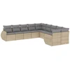 Image de vidaXL Ensemble de salon de jardin 10 pièces avec coussins Beige Poly Rattan