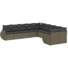 Image de vidaXL Ensemble de 10 canapés de jardin avec coussins gris clair Poly rotin