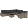Image de vidaXL Ensemble de salon de jardin 11 pièces avec coussins gris clair Poly rotin