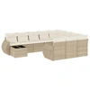 Image de vidaXL Ensemble de salon de jardin 11 pièces avec coussins Beige Poly Rattan