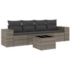 Image de vidaXL Ensemble de salon de jardin 5 pièces avec coussins Gris Poly rotin
