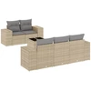 Image de vidaXL Ensemble de salon de jardin 6 pièces avec coussins Beige Poly Rattan
