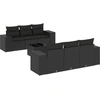 Image de vidaXL Ensemble de salon de jardin 7 pièces avec coussins noir poly rotin