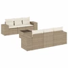 Image de vidaXL Ensemble de salon de jardin 7 pièces avec coussins Beige Poly Rattan