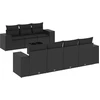 Image de vidaXL Ensemble de jardin canapé 8 pièces avec coussins noir poly rotin