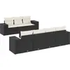 Image de vidaXL Ensemble de jardin canapé 8 pièces avec coussins noir poly rotin