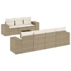Image de vidaXL Ensemble de jardin canapé 8 pièces avec coussins Beige Poly Rattan