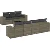Image de vidaXL Ensemble de jardin canapé 8 pièces avec coussins Gris Poly rotin