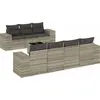 Image de vidaXL Ensemble de jardin canapé 8 pièces avec coussins gris clair Poly rotin