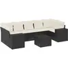 Image de vidaXL Ensemble de jardin canapé 8 pièces avec coussins noir poly rotin