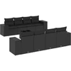 Image de vidaXL Ensemble de salon de jardin 9 pièces avec coussins noir poly rotin