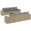 Image de vidaXL Ensemble de salon de jardin 9 pièces avec coussins beige Poly rotin