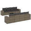 Image de vidaXL Ensemble de salon de jardin 9 pièces avec coussins Gris Poly rotin
