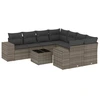 Image de vidaXL Ensemble de salon de jardin 9 pièces avec coussins Gris Poly rotin