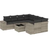 Image de vidaXL Ensemble de salon de jardin 9 pièces avec coussins gris clair Poly rotin
