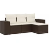 Image de vidaXL Ensemble de salon de jardin 4 pièces avec coussins Marron Poly Rattan