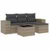 Image de vidaXL Ensemble de salon de jardin 5 pièces avec coussins Gris Poly rotin