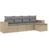 Image de vidaXL Ensemble de salon de jardin 5 pièces avec coussins Beige Poly Rattan