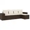 Image de vidaXL Ensemble de salon de jardin 5 pièces avec coussins Marron Poly Rattan