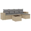 Image de vidaXL Ensemble de salon de jardin 6 pièces avec coussins Beige Poly Rattan