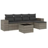 Image de vidaXL Ensemble de salon de jardin 6 pièces avec coussins Gris Poly rotin