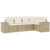 Image de vidaXL Ensemble de salon de jardin 5 pièces avec coussins Beige Poly Rattan