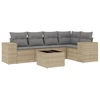 Image de vidaXL Ensemble de salon de jardin 6 pièces avec coussins Beige Poly Rattan