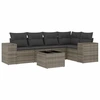 Image de vidaXL Ensemble de salon de jardin 6 pièces avec coussins Gris Poly rotin