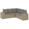 Image de vidaXL Ensemble de salon de jardin 5 pièces avec coussins Beige Poly Rattan