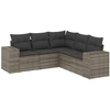 Image de vidaXL Ensemble de salon de jardin 5 pièces avec coussins Gris Poly rotin