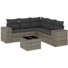 Image de vidaXL Ensemble de salon de jardin 6 pièces avec coussins Gris Poly rotin