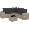 Image de vidaXL Ensemble de salon de jardin 6 pièces avec coussins gris clair Poly rotin