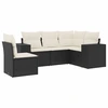 Image de vidaXL Ensemble de salon de jardin 5 pièces avec coussins noir poly rotin