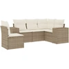 Image de vidaXL Ensemble de salon de jardin 5 pièces avec coussins Beige Poly Rattan