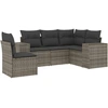 Image de vidaXL Ensemble de salon de jardin 5 pièces avec coussins Gris Poly rotin
