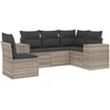 Image de vidaXL Ensemble de salon de jardin 5 pièces avec coussins gris clair Poly rotin