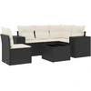Image de vidaXL Ensemble de salon de jardin 6 pièces avec coussins noir poly rotin