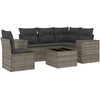 Image de vidaXL Ensemble de salon de jardin 6 pièces avec coussins Gris Poly rotin