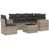 Image de vidaXL Ensemble de salon de jardin 6 pièces avec coussins gris clair Poly rotin