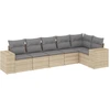 Image de vidaXL Ensemble de salon de jardin 6 pièces avec coussins Beige Poly Rattan